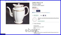 Royal Crown Derby CARLTON RED Coffee Pot RARE MINT Condition 1st Quality