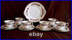 Royal Crown Derby CHATSWORTH A798 Six Pastry Trio Sets with DESSERT CAKE PLATE