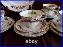 Royal Crown Derby CHATSWORTH A798 Six Pastry Trio Sets with DESSERT CAKE PLATE