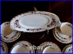 Royal Crown Derby CHATSWORTH A798 Six Pastry Trio Sets with DESSERT CAKE PLATE