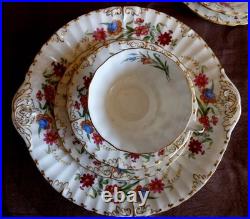 Royal Crown Derby CHATSWORTH A798 Six Pastry Trio Sets with DESSERT CAKE PLATE