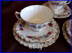 Royal Crown Derby CHATSWORTH A798 Six Pastry Trio Sets with DESSERT CAKE PLATE