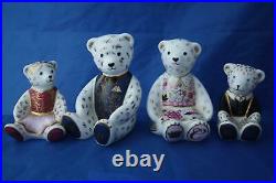 Royal Crown Derby Cambridge Family Of Bears L/e 250 Paperweights Boxed/cert