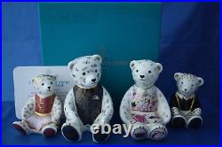 Royal Crown Derby Cambridge Family Of Bears L/e 250 Paperweights Boxed/cert