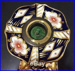 Royal Crown Derby Candlestick China Imari Traditional English Handpainted