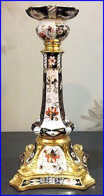 Royal Crown Derby Candlestick China Imari Traditional English Handpainted