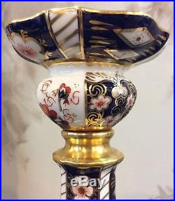 Royal Crown Derby Candlestick China Imari Traditional English Handpainted