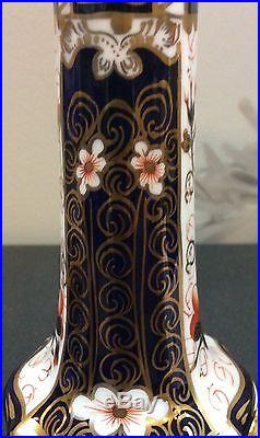 Royal Crown Derby Candlestick China Imari Traditional English Handpainted