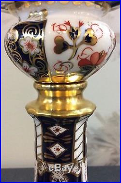 Royal Crown Derby Candlestick China Imari Traditional English Handpainted