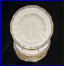 Royal Crown Derby Carlton Blue 8 3/8 Plates Set of 12 Excellent England