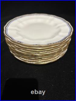 Royal Crown Derby Carlton Blue 8 3/8 Plates Set of 12 Excellent England
