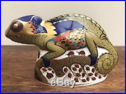 Royal Crown Derby, Chameleon Paperweight, Gold Stopper, 2003, Collectable, Gold