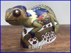 Royal Crown Derby, Chameleon Paperweight, Gold Stopper, 2003, Collectable, Gold