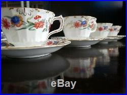 Royal Crown Derby Chatsworth 4 Footed Tea Cup And Saucer Set. Excellent