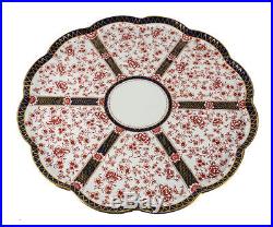 Royal Crown Derby Chatsworth Large Lazy Susan Serving Platter C1890 red floral