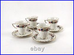 Royal Crown Derby Chatsworth Tea Cups & Saucers Set Of 4
