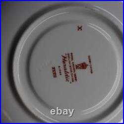 Royal Crown Derby China Gold Heraldic 5 Handled Cream Soup Bowls with Liners