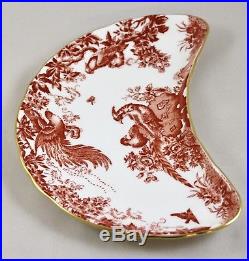 Royal Crown Derby China Red Aves Crescent Salad/side Plates X 8 1st Mint