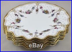 Royal Crown Derby China Royal Antoinette 10¼ Dinner Plates X 6 1st Mint