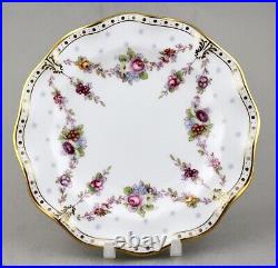 Royal Crown Derby China Royal Antoinette 6 Side Tea Bread Plates X 6 Perfect