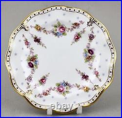 Royal Crown Derby China Royal Antoinette 6 Side Tea Bread Plates X 6 Perfect