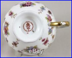 Royal Crown Derby China Royal Antoinette Tea Cups & Saucers X 6 Excellent