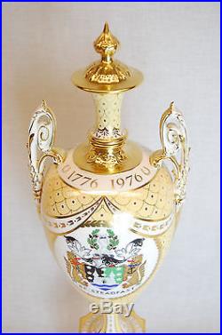 Royal Crown Derby China St. Leger Vase 1976, Designed by June Branscombe
