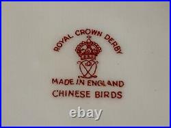 Royal Crown Derby Chinese Birds Blue Ruffled Sheffield Dessert Salad Plate 8 3/4
