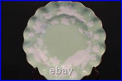 Royal Crown Derby Chinese Birds Green 6 Salad Plates 8 5/8