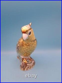 Royal Crown Derby Citron Cockatoo Bird Bone China Figurine Rare Made In England