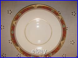 Royal Crown Derby Cloisonne A1317 Footed Cream Soup Bowl & Saucer Set of 4