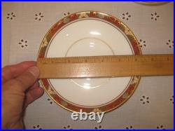 Royal Crown Derby Cloisonne A1317 Footed Cream Soup Bowl & Saucer Set of 4