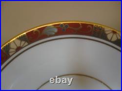 Royal Crown Derby Cloisonne A1317 Footed Cream Soup Bowl & Saucer Set of 4