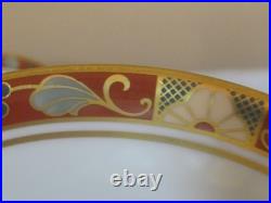 Royal Crown Derby Cloisonne A1317 Footed Cream Soup Bowl & Saucer Set of 4