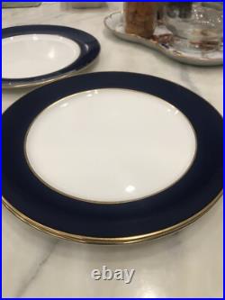 Royal Crown Derby Cobalt Band Service Plates/Chargers. Gold Trim FIRST
