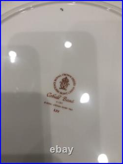 Royal Crown Derby Cobalt Band Service Plates/Chargers. Gold Trim FIRST