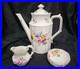 Royal-Crown-Derby-Coffee-Pot-Creamer-Open-Sugar-Bowl-Set-9875-Posies-Rare-01-fj