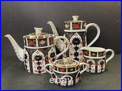 Royal Crown Derby Coffee Tea Pot Creamer Covered Sugar 1st Quality Retail $3,775