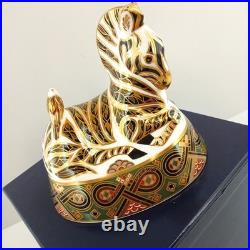 Royal Crown Derby Collection Zebra English Bone China LIX Figurine Paperweight
