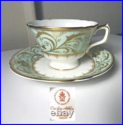 Royal Crown Derby DARLEY ABBEY Harlequin Green Cup & Saucer, MINT