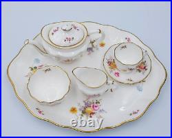 Royal Crown Derby DERBY POSIES 7pc Miniature Teapot Set MINT BOX Tray Cup Sugar