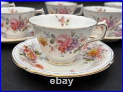 Royal Crown Derby DERBY POSIES England Set of 6 Cups & Saucers 2 1/2