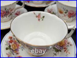 Royal Crown Derby DERBY POSIES England Set of 6 Cups & Saucers 2 1/2