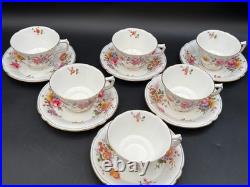Royal Crown Derby DERBY POSIES England Set of 6 Cups & Saucers 2 1/2