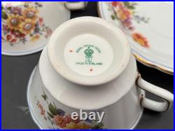 Royal Crown Derby DERBY POSIES England Set of 6 Cups & Saucers 2 1/2