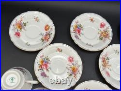 Royal Crown Derby DERBY POSIES England Set of 6 Cups & Saucers 2 1/2