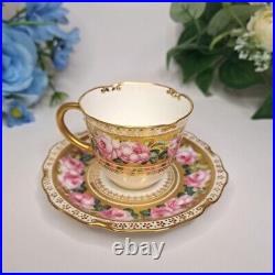 Royal Crown Derby Demitasse Cup and Saucer Hand painting Vintage