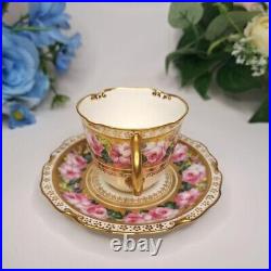 Royal Crown Derby Demitasse Cup and Saucer Hand painting Vintage