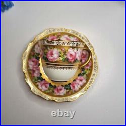 Royal Crown Derby Demitasse Cup and Saucer Hand painting Vintage