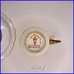 Royal Crown Derby Demitasse Cup and Saucer Hand painting Vintage